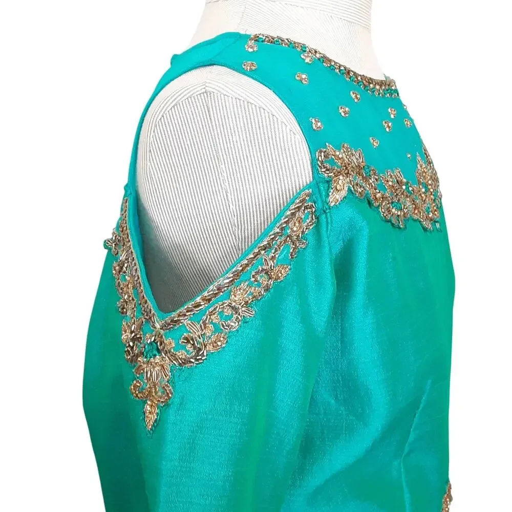 For Kids Indian Dress Disney Princess Jasmine Play Dress Beaded Girls 12/14 Gown
